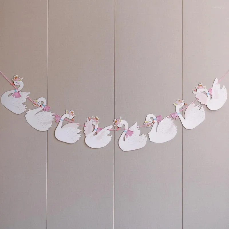 Party Decoration 1PC Creative Swan Banner Birthday Decorations for Girl Wedding Baby Shower Supplies Cartoon