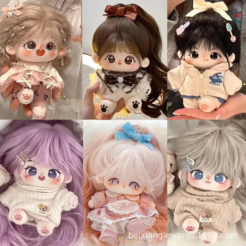 Kawaii IDol Doll 20 cm Anime Peluche Star Bambole Farcite Personalizzazione Figura Giocattoli Cotone Peluche per bambini Giocattoli Collezione per bambini Regali 240219