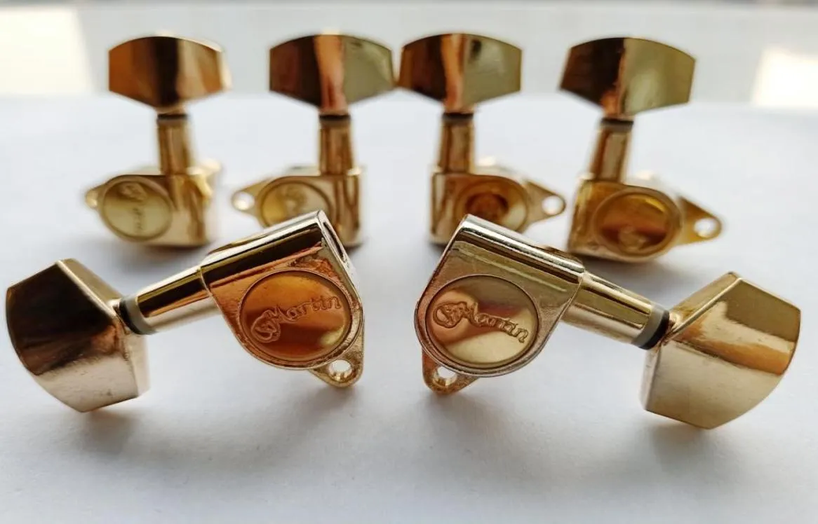 Custom Gold Guitar Tuning Pegs Guitar Tuner Machine Head Gold 6pcs 3R3L in stock only 10 set Left7570637