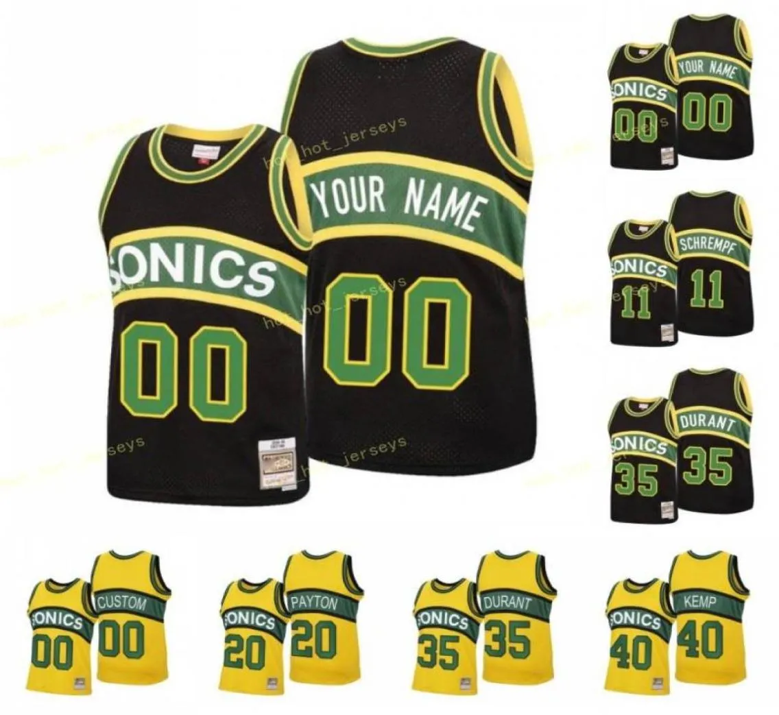 Personalizado Allen Ray Durant Kevin Kemp Shawn Schrempf Detlef Payton Gary SeattIe 2020 Jersey clásico8806992