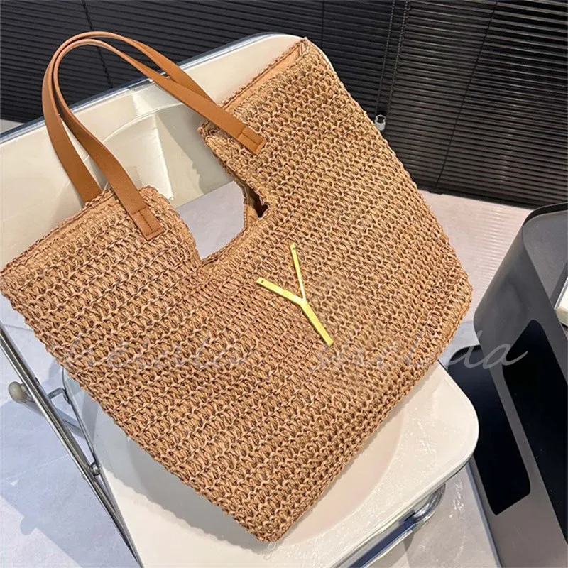 Woman Straw Beach Bags Designer Tote Bag Handbag Luxury Travel Totes Fashion Large Capacity Totes Handbags Gold Letter TOP 2024 From 55 29 DHgate