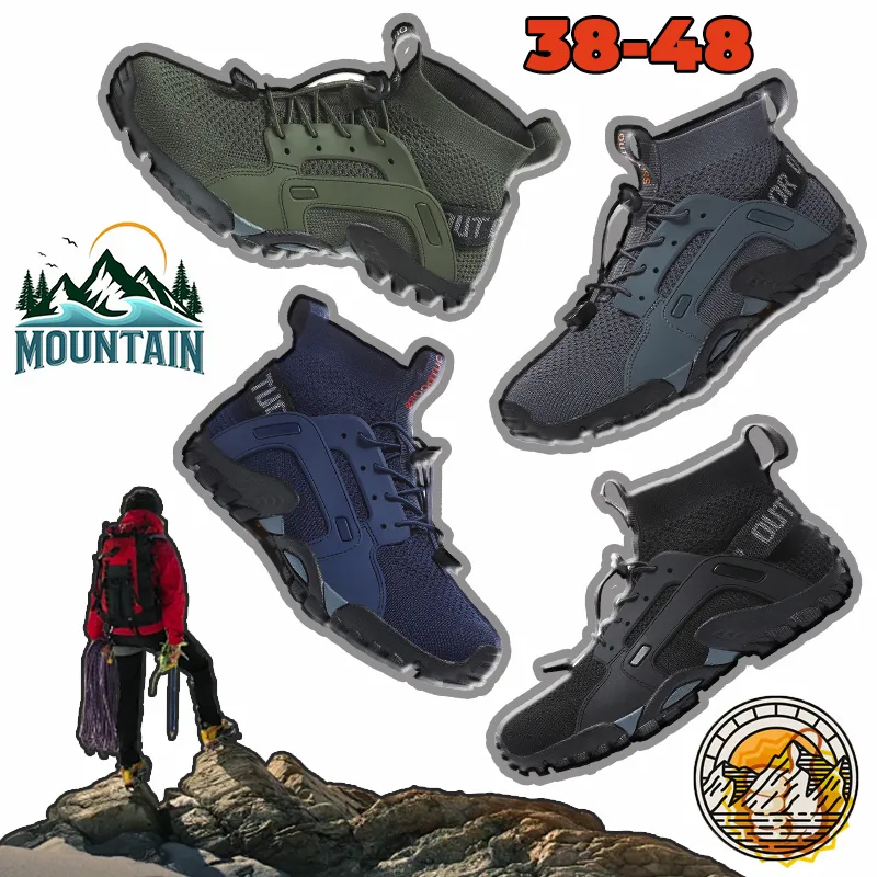 Buty sportowe gorąca wyprzedaż mężczyźni szlak run górski oddychający trekking trenerzy łukowe wsparcie butów odpornych na gai czarny komfort