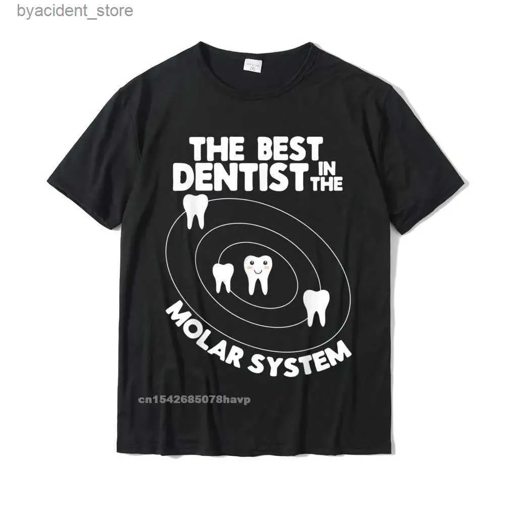 Herren-T-Shirts Best Dentist In The Molar System Design – Lustiges Zahn-Wortspiel-T-Shirt Normales Top T-Shirts Klassische Tops T-Shirts Baumwolle Herren Klassisch L240304