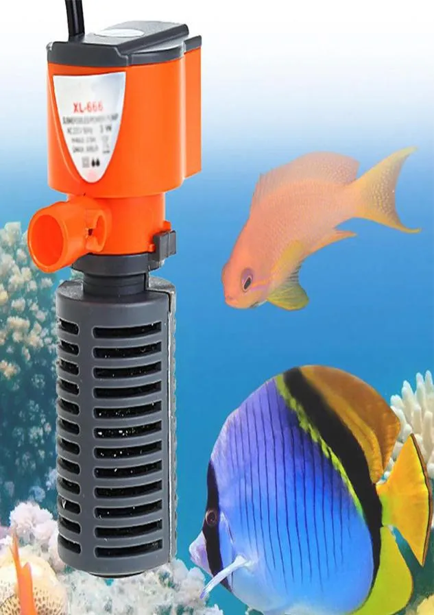 3 I 1 Silent Aquarium Filter Submersible Syre Internt pumpsvampvatten med regnspray för fisktankluft Ökning 35W5249609