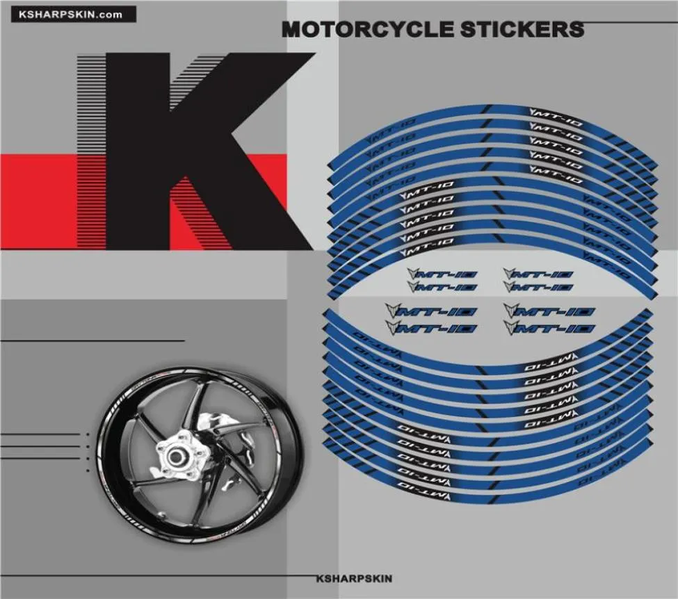 Motorfiets velg zonnebrandcrème decoratieve stickers nacht reflecterende veiligheid herinnering gepersonaliseerde stickers voor YAMAHA MT101225371