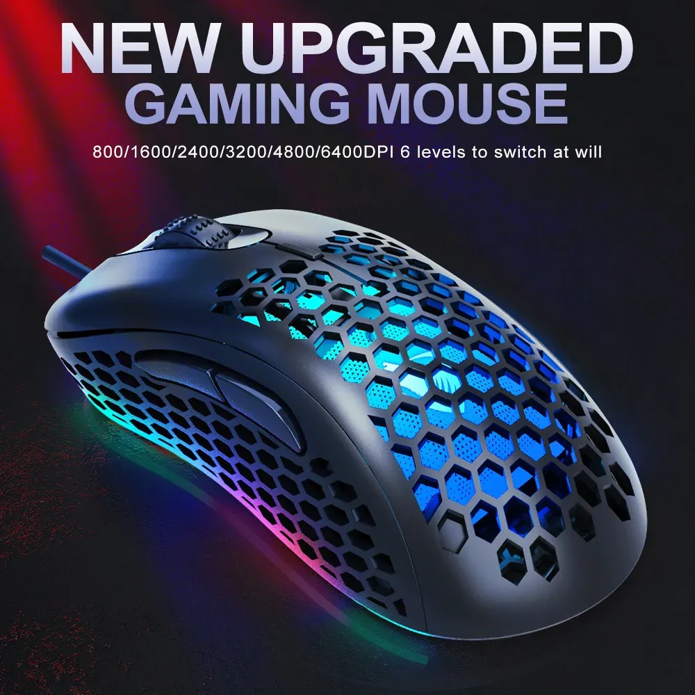 Mouse Nuovo mouse da gioco G540 versione RGB con programmazione di giochi Mouse ottico leggero ad alte prestazioni cablato per PC portatili Gamer