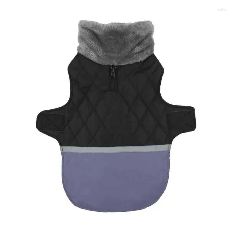 Abbigliamento per cani Cappotto caldo Abbigliamento regolabile impermeabile con collo in pelliccia Giacca riflettente invernale reversibile a prova di freddo