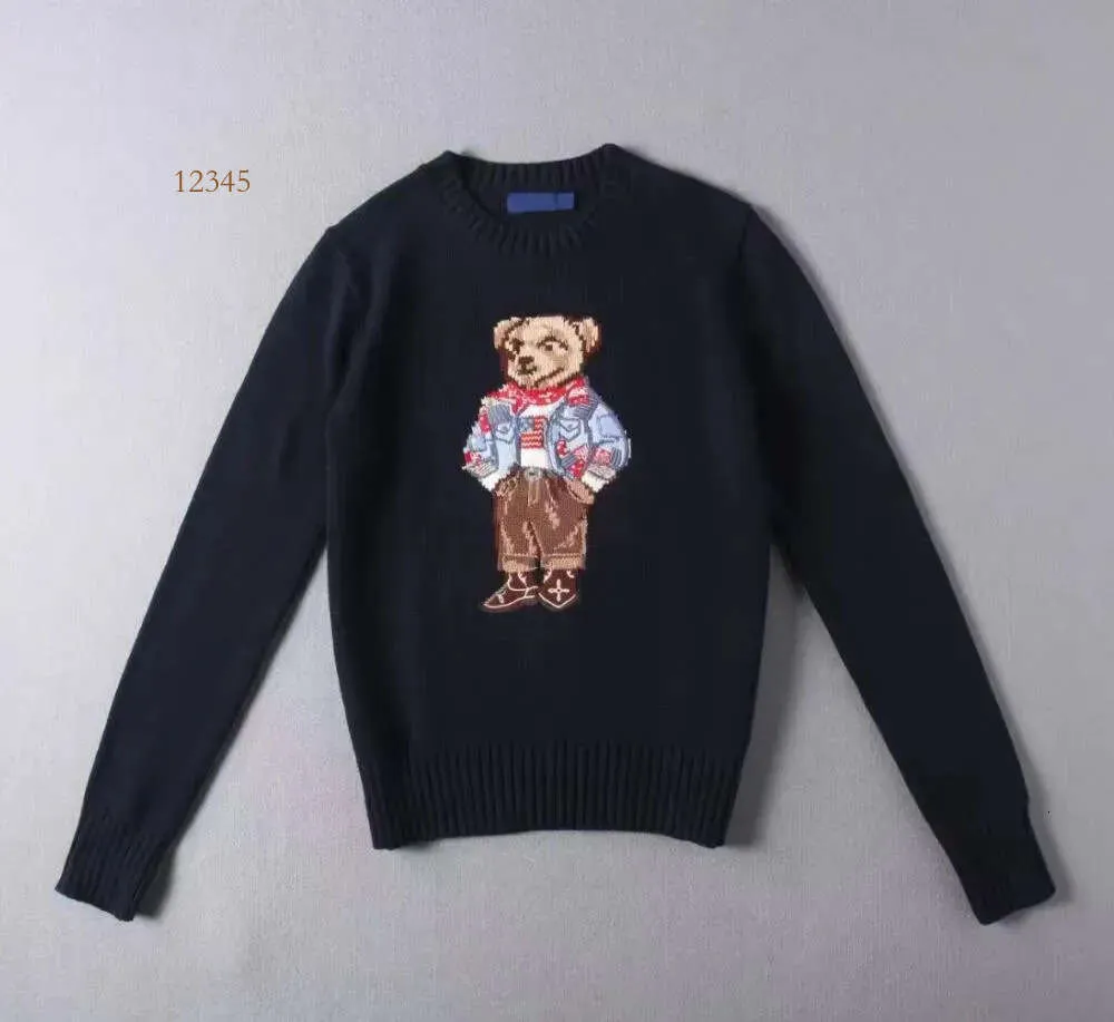 2023 RL Designer Homens Malhas Camisola Polos Urso Bordado S Pulôver Crewneck Malha Manga Longa Casual Impresso Mens 59