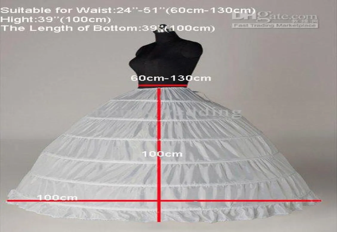 Beyaz 6 Hoop Petticoat Crrinoline Slip Fanikir Gelin Balo Elbise Gelinlik Petticoats Stock 1166985