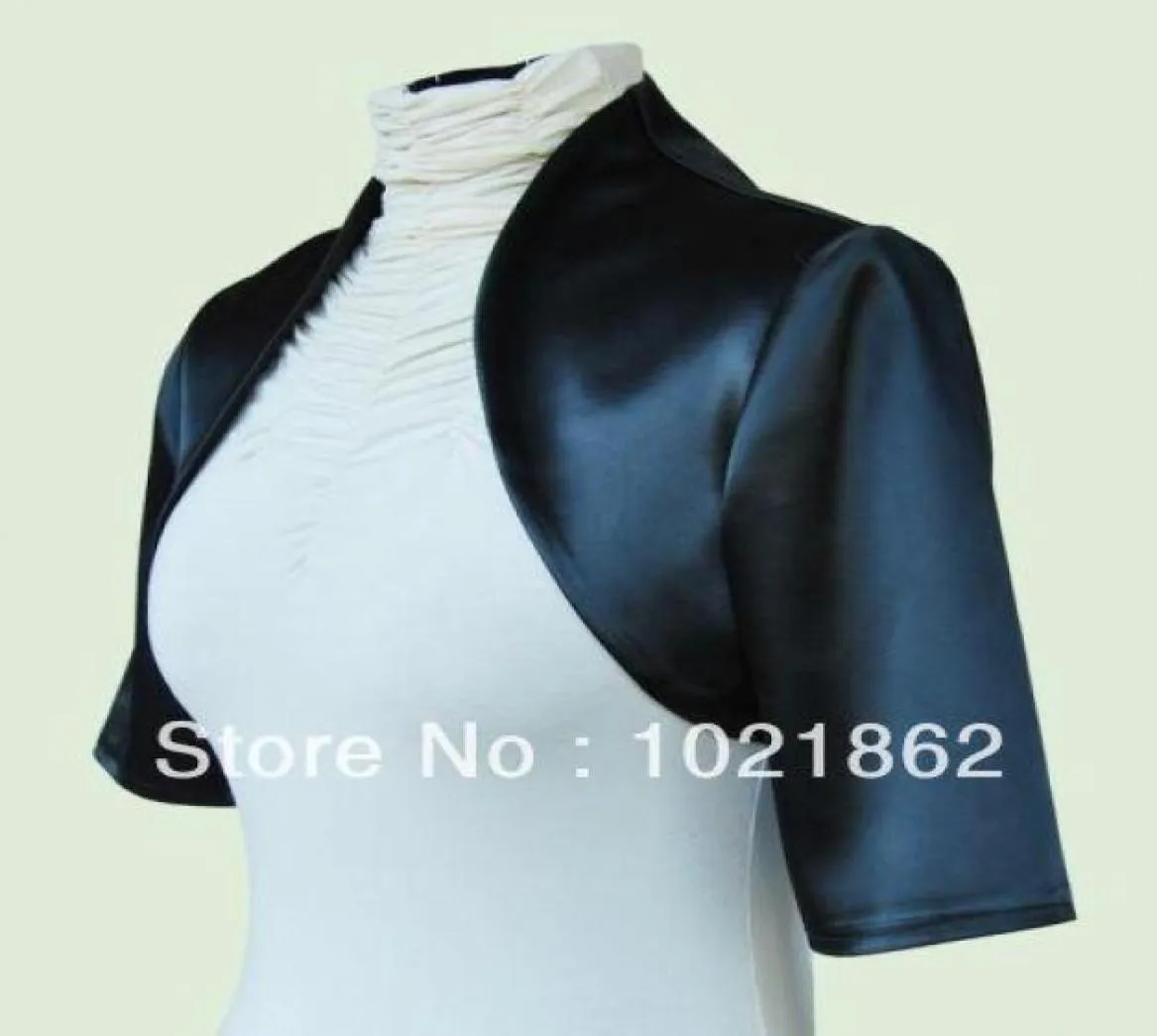 Veste boléro en Satin noir pour femmes, sur mesure, pour bal de mariage, nous avons besoin de votre buste, de votre épaule et de votre trou de bras AL00811580795