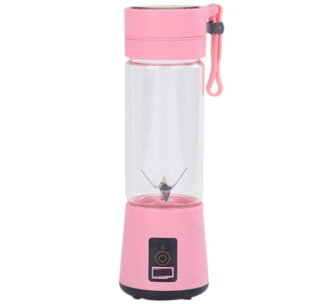 420 ml bärbar juicer glasflaska juicer USB laddningsbara 6 blad smoothie mixer maskin mixer mini juice cup rosa7205551