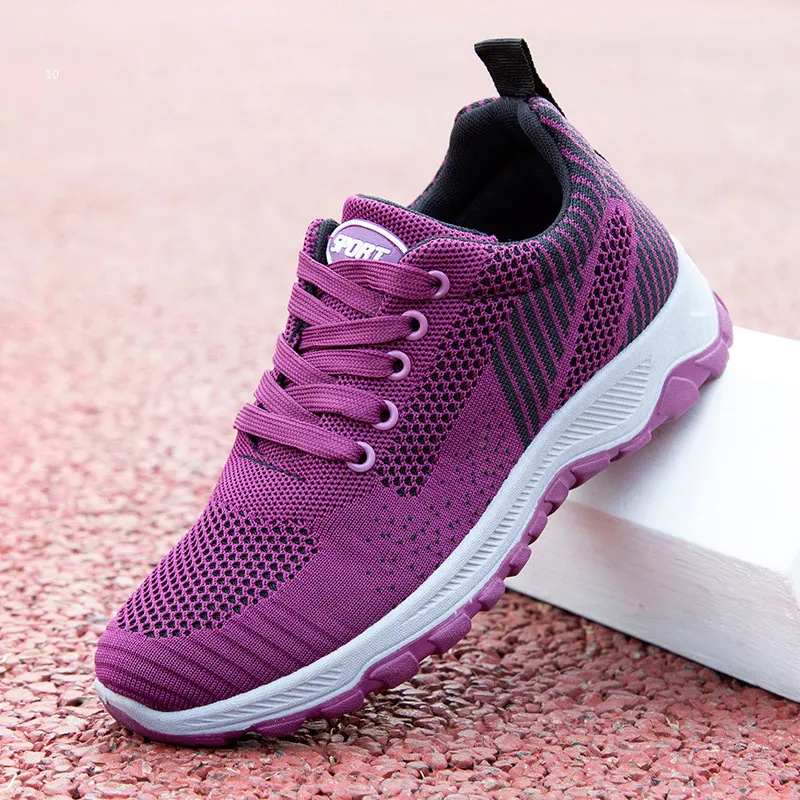 Soft sports running shoes with breathable women balck white womans 0166512610