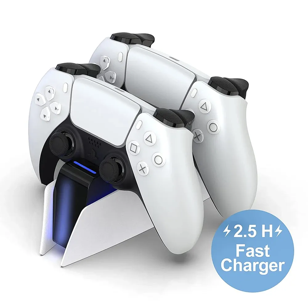 شواحن PS5 Typec DualSense Charging Station Dual Charging Dock Charger Stand for PlayStation 5 Dualsense Wireless Game Controller