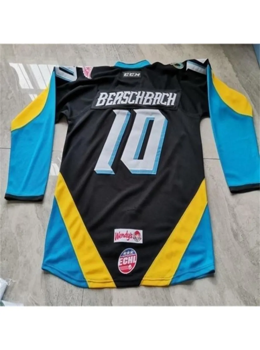 Personalizzato Uomo Gioventù donna Vintage Personalizza Toledo Walleye 10 Shane Berschbach Maglia da hockey Taglia S5XL o personalizzato qualsiasi nome o numero4278362