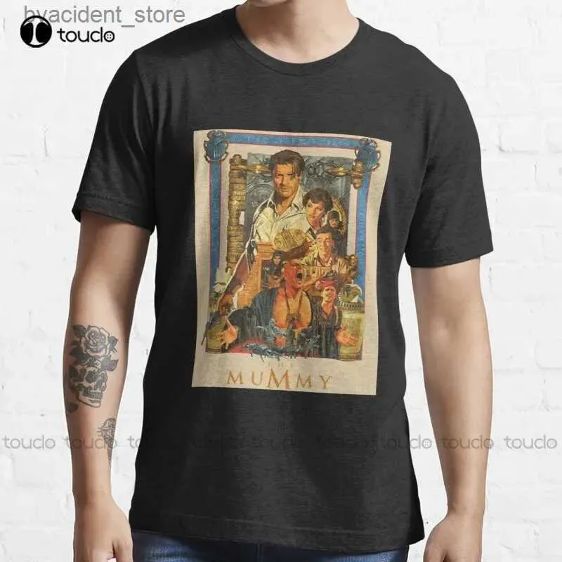 T-shirts pour hommes Nouveau Brendan Fraser Affiche - La Momie T-shirt classique Chemise noire T-shirts en coton Xs-5XL Streetwear Tshirt Nouveau Populaire Rétro L240304