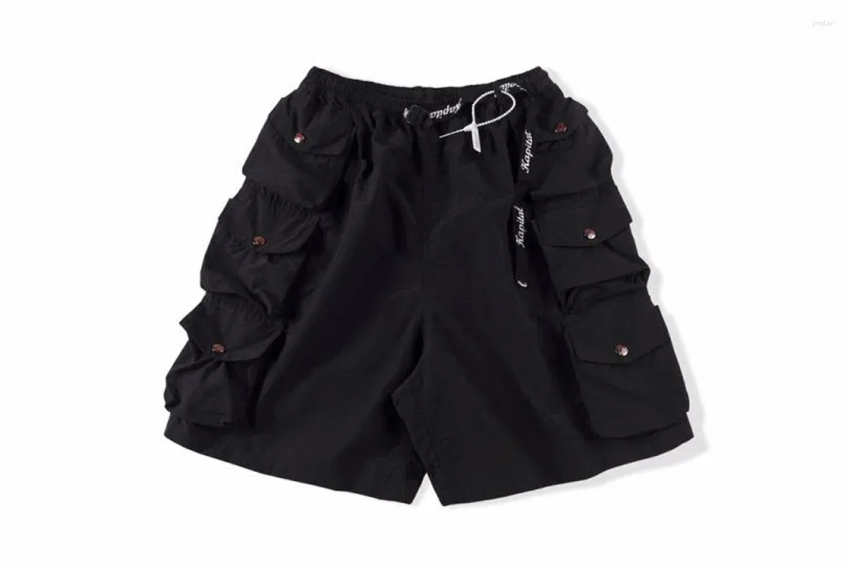 Shorts masculinos Fasion Multi Bolso Cordão Elástico Casual KAPITAL Homens Mulheres Tamanho UE Algodão