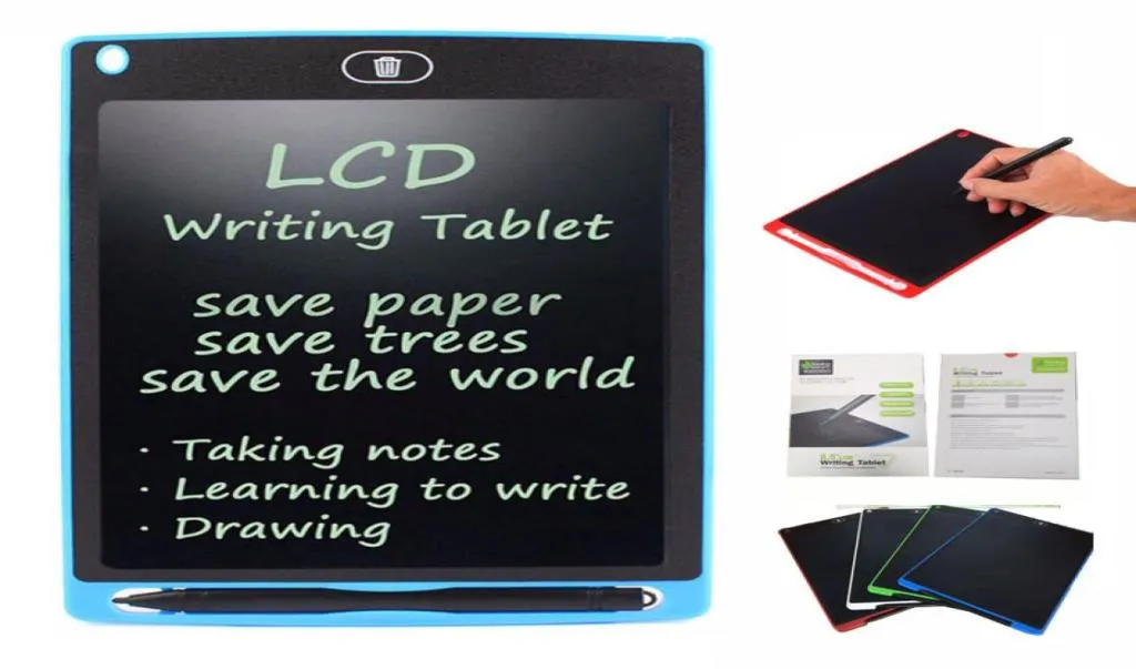 85 tum LCD -skrivning Tablett Ritningskort Blackboard Handskrivningskuddar gåva för barn PAPPERLess Notepad Whiteboard Memo med Upgrade9404617