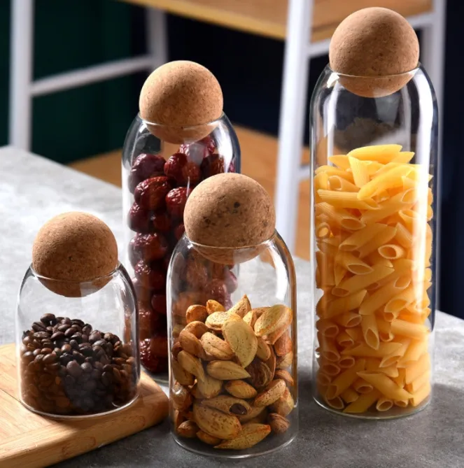 Tarro De Almacenamiento, Recipiente Sellado De Vidrio Transparente Seguro Y Confiable Con Tapa Para Granos De Cafe Y Te