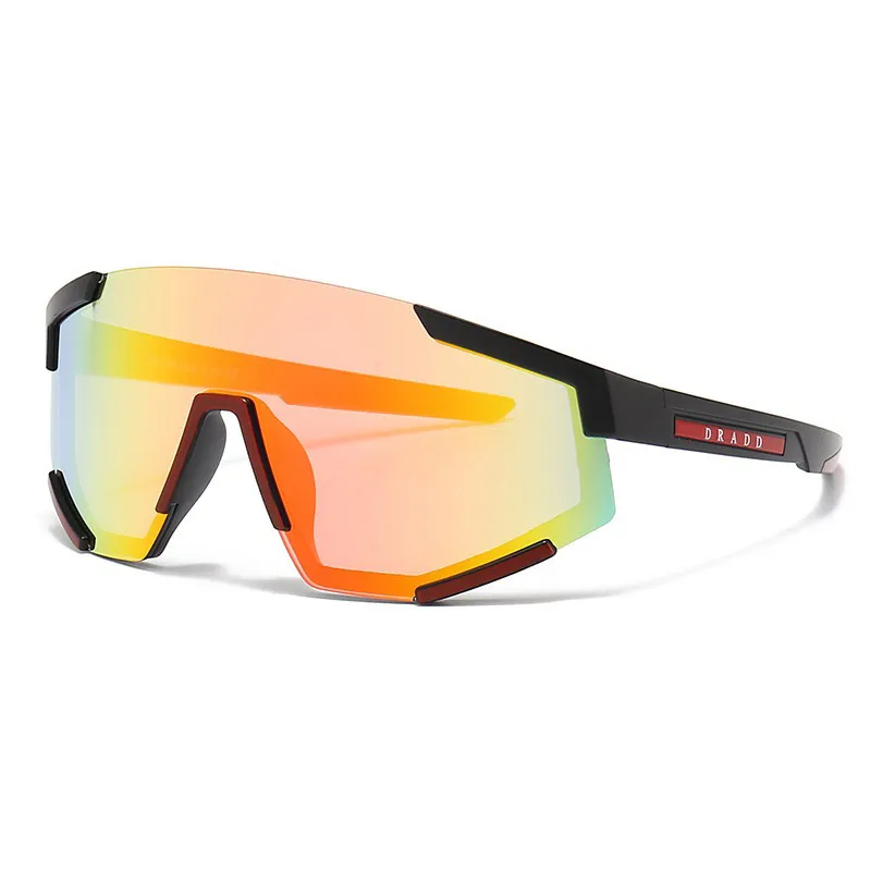 Designer-Schild-Sonnenbrille, weißes Visier, roter Streifen, Herren- und Damen-Fahrradbrille, Herrenmode, polarisierte Sonnenbrille, Outdoor-Sport, Laufbrille mit Paket