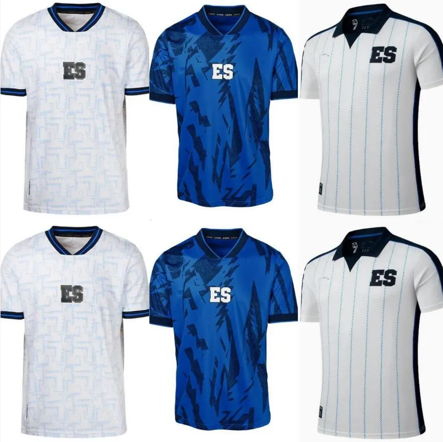 25. El Salvador Altın Kupası Futbol Formaları 23/24 Ev Mavi Uzak Beyaz Ulusal Takımlar Gömlek Kısa Kollu Özelleştirilmiş Futbol Üniforma Üstü