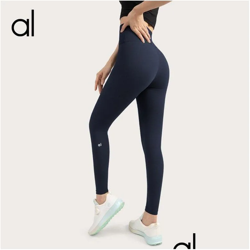 Roupas de Yoga Al Mulheres Calças Push Ups Fitness Leggings Macio Cintura Alta Hip Lift Elastic T-Line Esportes com Logotipo Drop Delivery Outdoor Dhlbs