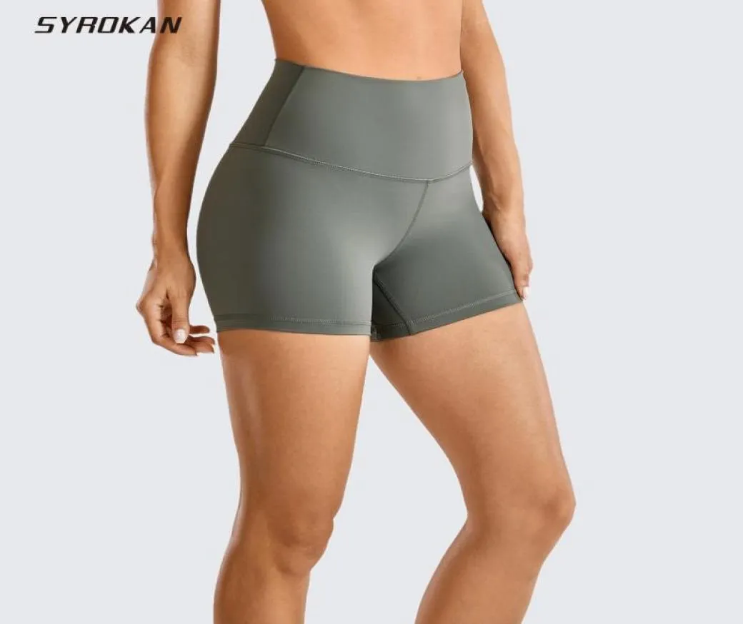 Short de Yoga SYROKAN sensation nue taille haute entraînement pour femmes athlétique course volley-ball court serré 4 pouces 4249501