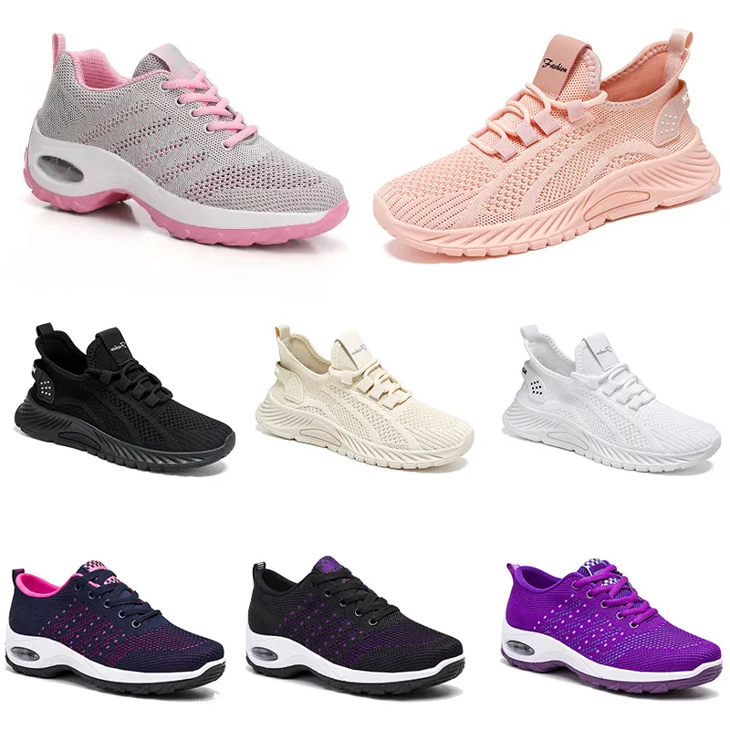 New men women shoes Hiking Running flat Shoes soft sole fashion purple white black comfortable sports Color blocking Q37-1 GAI