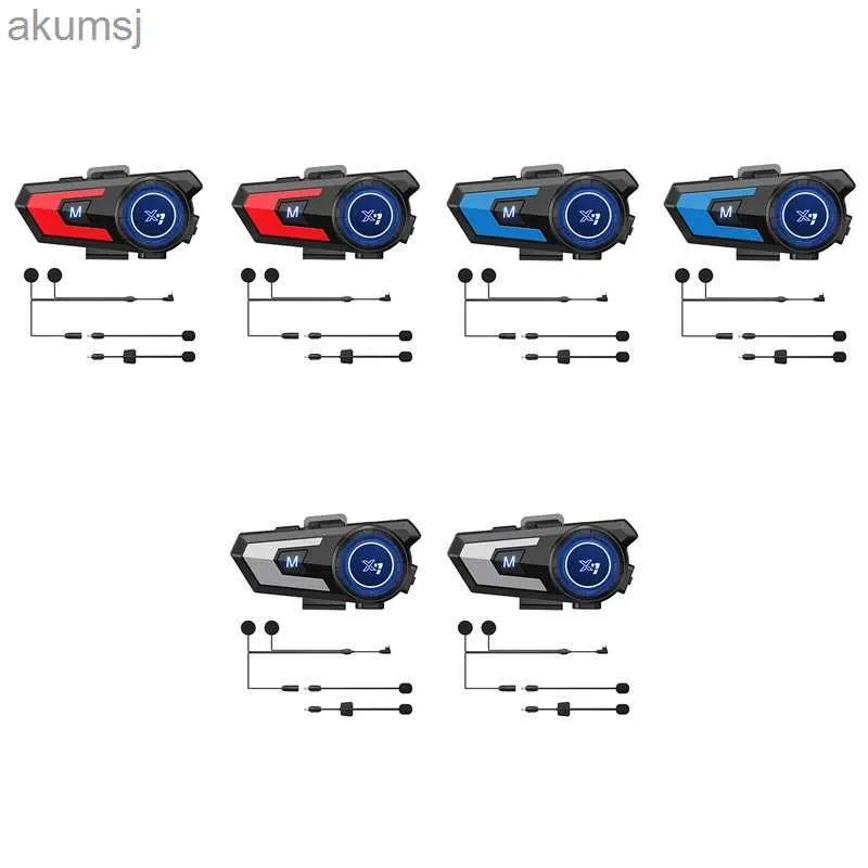 Наушники сотового телефона 2 шт. X7 Мотоциклетный шлем Bluetooth Hearpet BT5.0 Внешняя водонепроницаемая 800 мА езда по беспроводной контакте с гарнитурой yq240304