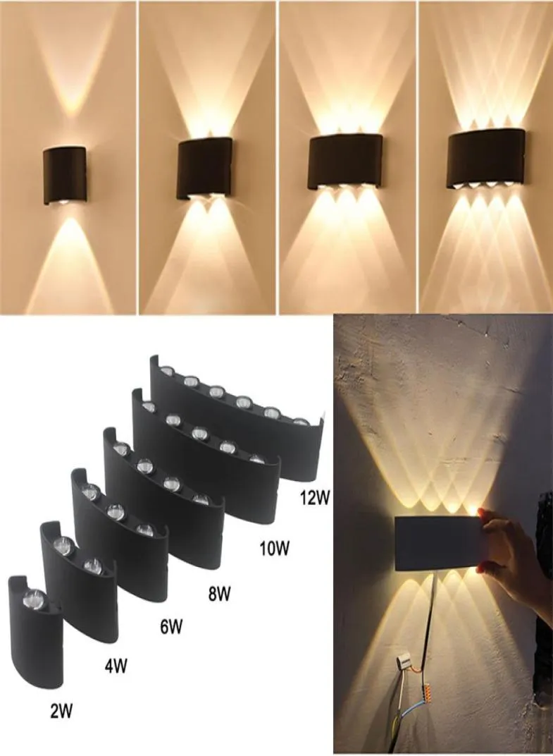 Indoor Outdoor IP65 Waterdichte Wandlamp 2W 4W 6W 8W 10W Led Aluminium UP down Verlichting Voor Thuis Trappen Slaapkamer Hoofdeinde Tuin Porc9860687