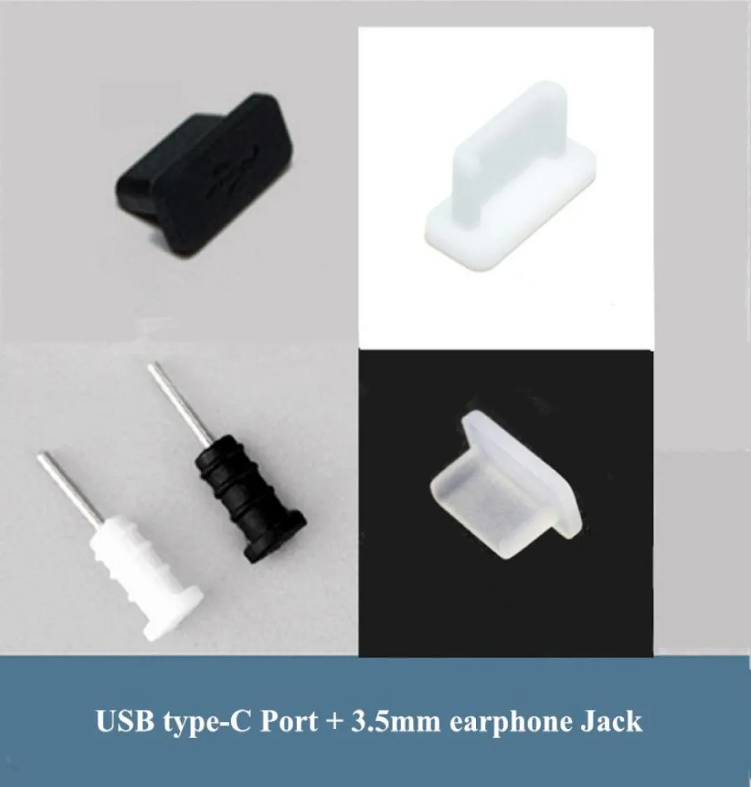 1000 مجموعة سدادة مضادة للغبار سدادة مجموعة USB typec arephone jack 35mm السيليكون لـ Samsung Galaxy S8 S8Plus Huawei LG Letv4560477