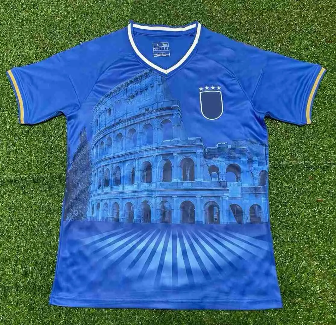 Soccer Jerseys 2024 Italys Years Anniversary Player Version Maglie Da Calcio Italia Football Shirts Men Set Kids Kit UniformH2434