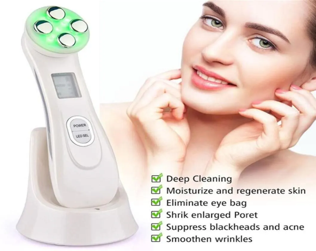 Ansiktsskrubber Mesoterapi LED PON LIGHT THAPY RF EMS Skinföryngring Lyft Dra åt massage Beauty Machine OEDO1659290