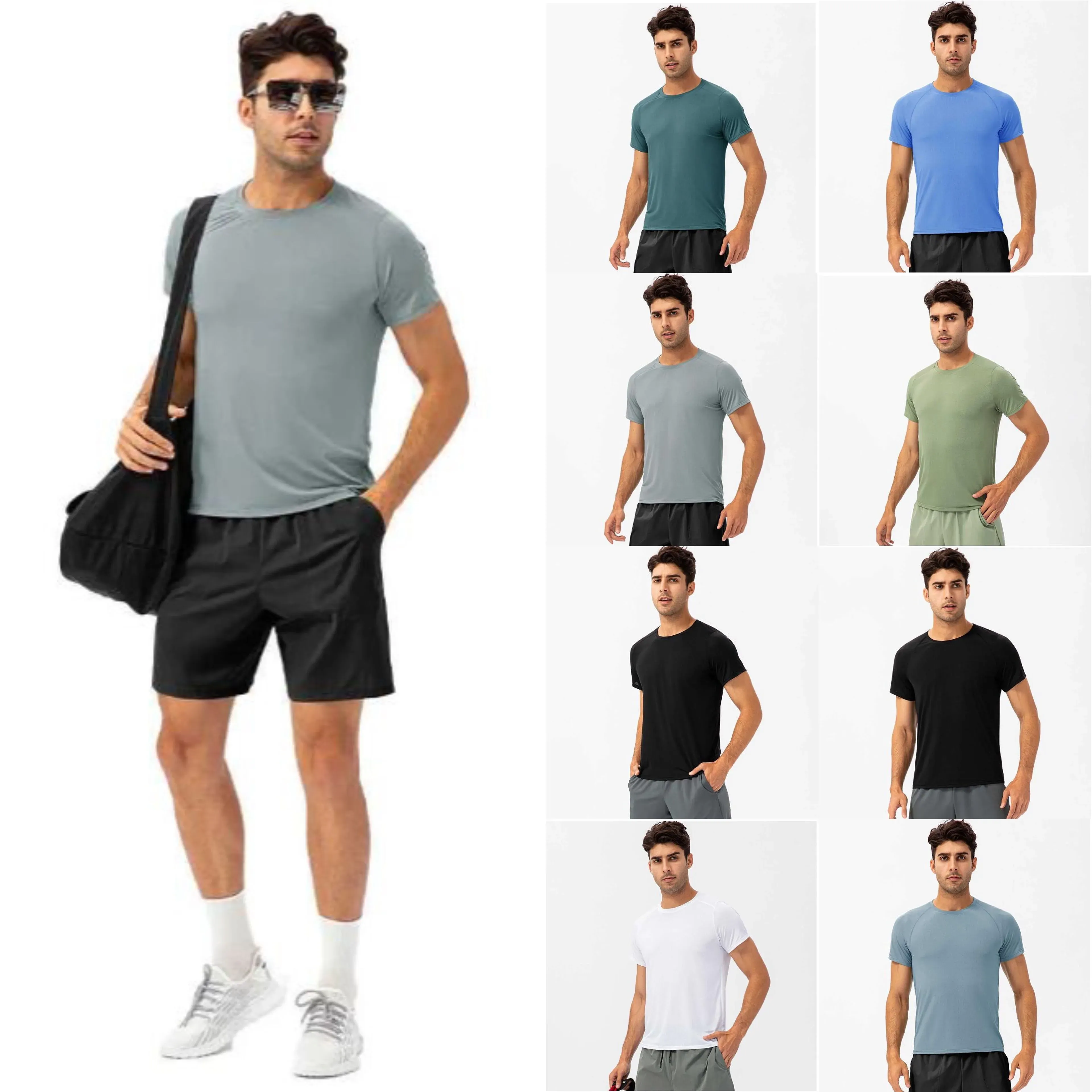 T-shirt Outdoor Heren T-shirt Heren Yoga Outfit Sneldrogend Zweetafvoerend Sport Korte Top Mannelijke korte mouw voor fitness