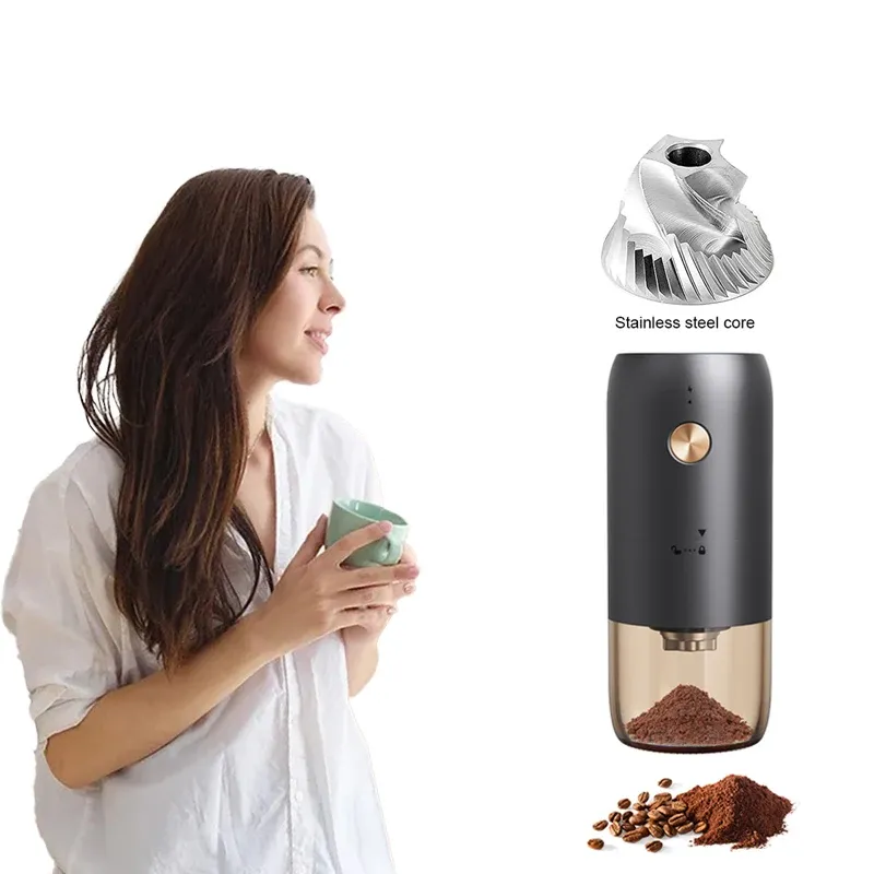 Tools 1800mAh Portable Coffee Bean Grinder Upgraded Stainless Steel Conical Burr Fast Grinding Electric Coffee Grinder For Home Travel