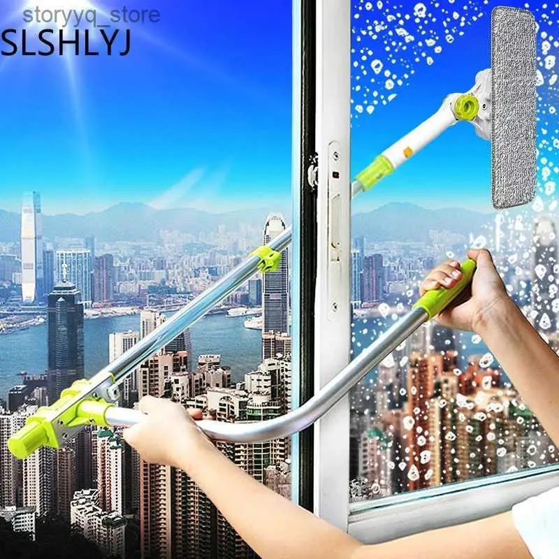 Rengöringsborstar Eworld Hot Upgraded Telescopic High-Rise Window Cleaning Glass Cleaner Brush For Washing Window Dust Bruste Clean Windows Hobotl240304