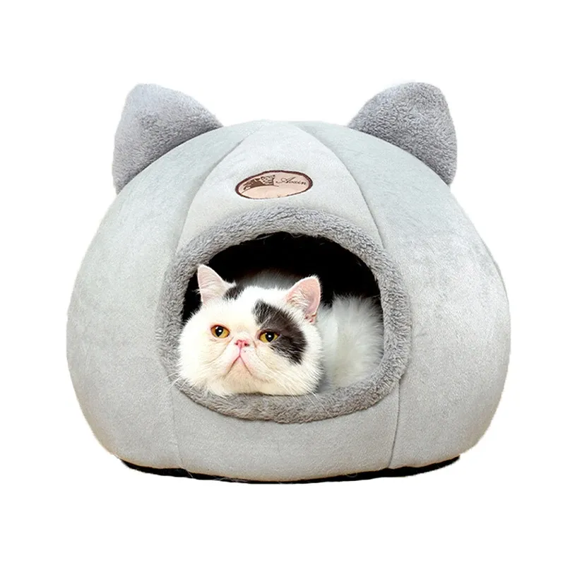 Mats Winter Cat Beds Foldable Deep Sleep Comfort Little Mat BaskeCat's Puppy House Soft Pet Tent Dog Kitten Plush Kennel Cave Kennel