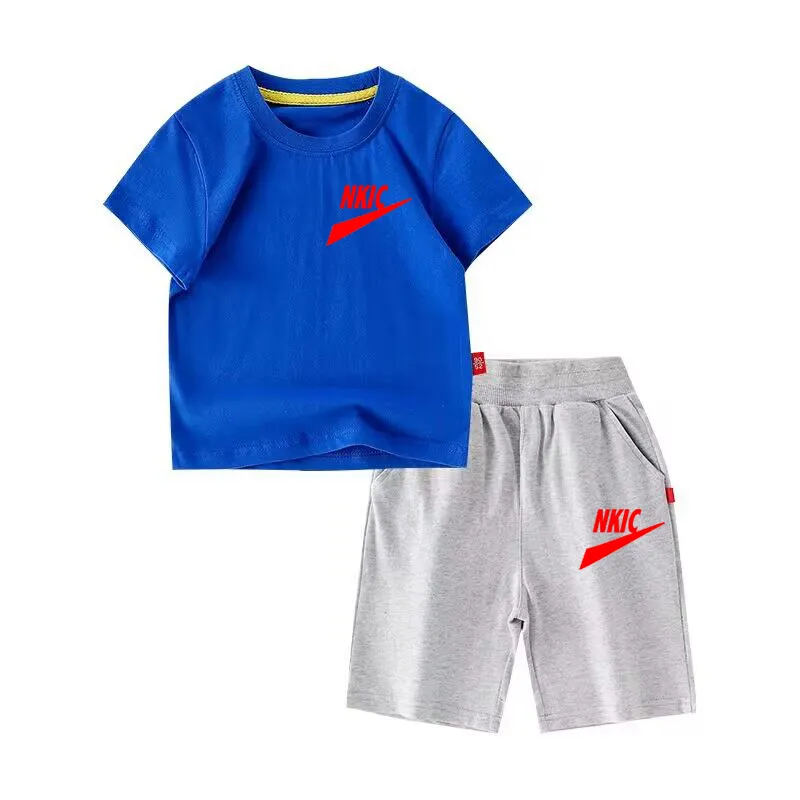 Zomerkledingset voor jongens, T-shirts en korte broeken voor kinderen, 2 sportkleding, set met babyjongenskleding, top en broek, 1-13 jaar