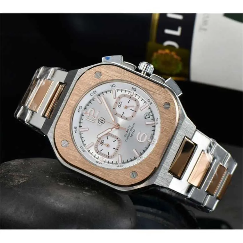 42% OFF watch Watch Bell Ross Global Limited Edition Stainless Steel Business Chronograph Luxury Date Fashion Casual Quartz Mens