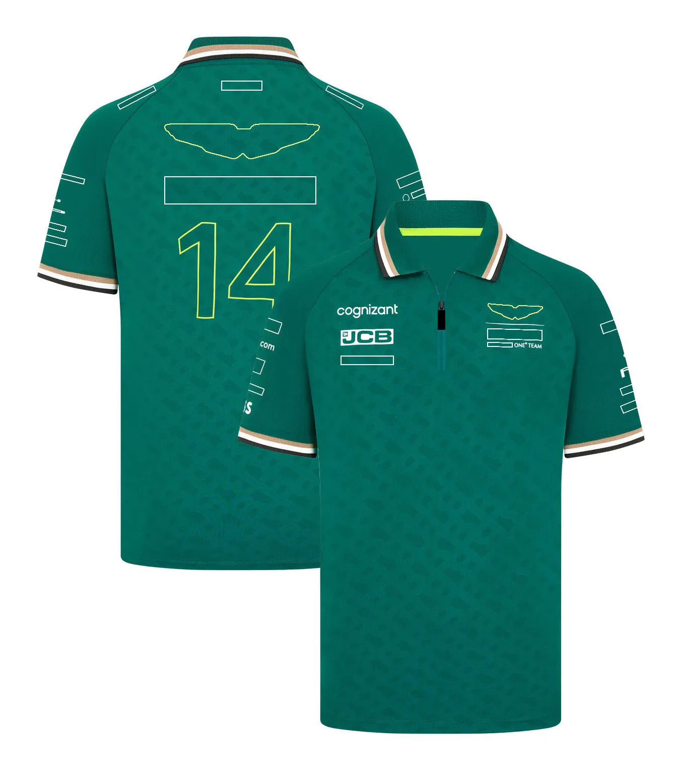 Vinh Men's Polos F1 2024 Official Team Driver T-shirt Formula 1 Racing Polo Shirt Short Sleeve Same Fans Summer Fashion Green Jersey T-shirt Custom