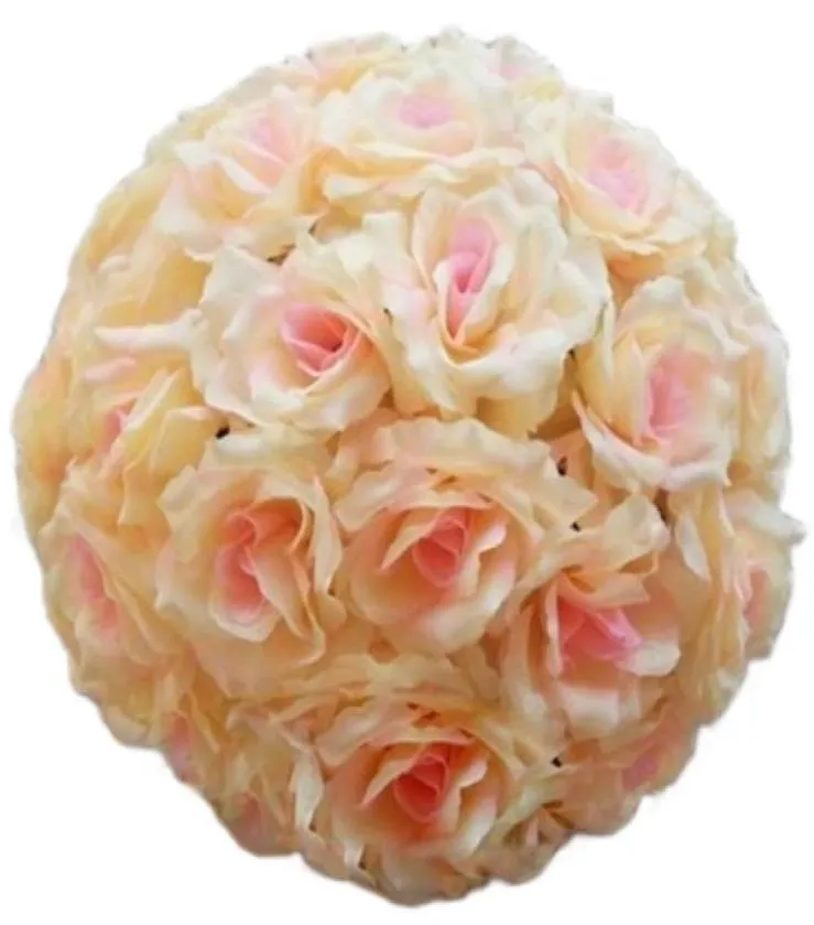 20 cm Artificial Silk Rose Pomander Flower Balls Wedding Party Bouquet Home Decoration Ornament Kissing Ball Hop6452021