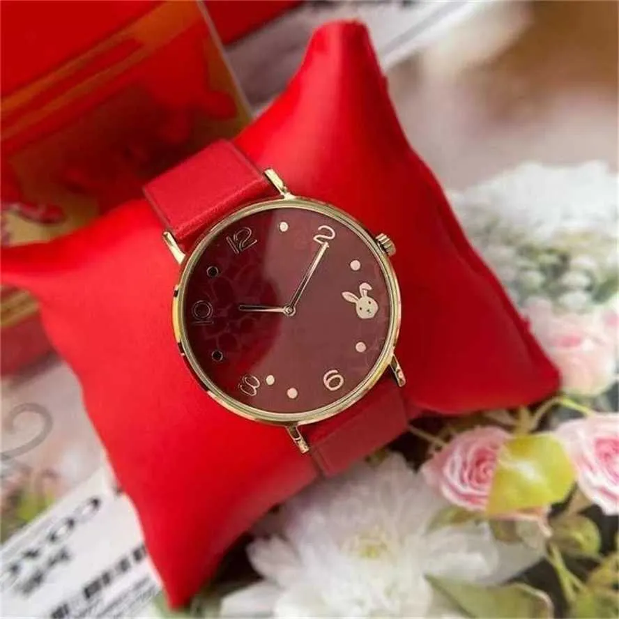 68% OFF montre Koujia Rabbit Year Zodiac Limited Cadran rond style chinois Femme Petit Rouge