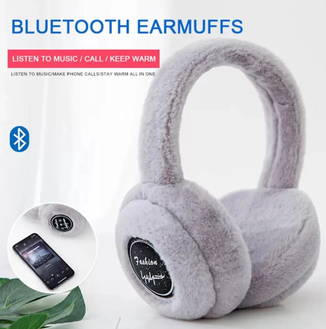 Écouteurs sans fil Bluetooth avec microphone musique stéréo écouteur cache-oreilles d'hiver chaud bande d'hiver casque pour femmes enfants cadeau 3728739