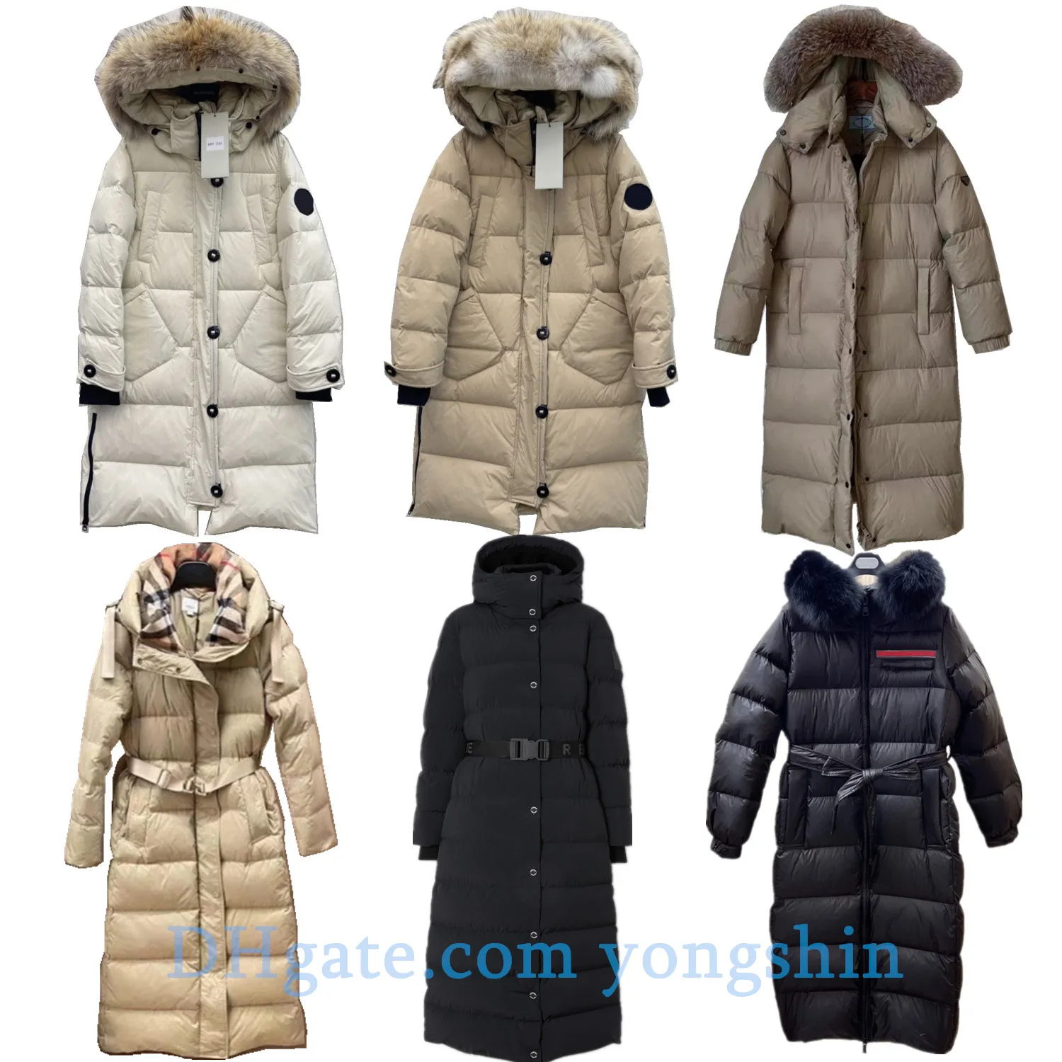 Women black puffer jacket down coat winter parka White goose down filling Long coats outdoor windproof Outerwear Womens long clothes overcoats Premium coat