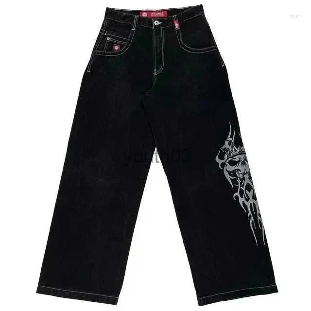 女子ジーンズジーンズJNCO Y2Kハラジュクメンズヒップホップグラフィックレトロブルーデニムゴスウエストズボン240304