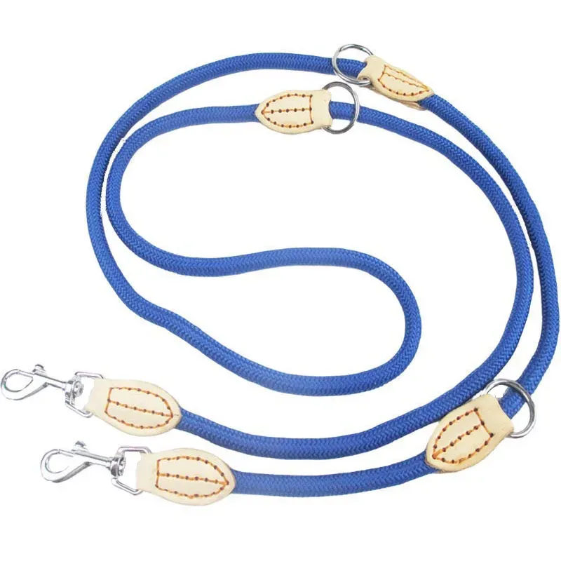 Riemen Multifunctionele riemen voor twee honden Nylon dubbele riem P-ketting Halsband Verstelbaar Lang Kort Hondentrainingslijnen Vastgebonden hondentouw