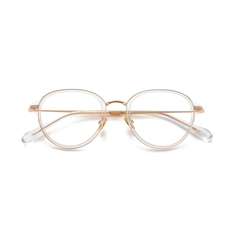 Lunettes optiques pour hommes femmes rétro designer GMS-651TS lunettes de mode monture en titane élasticité détaillée style ovale plaque de lentille anti-lumière bleue avec boîte