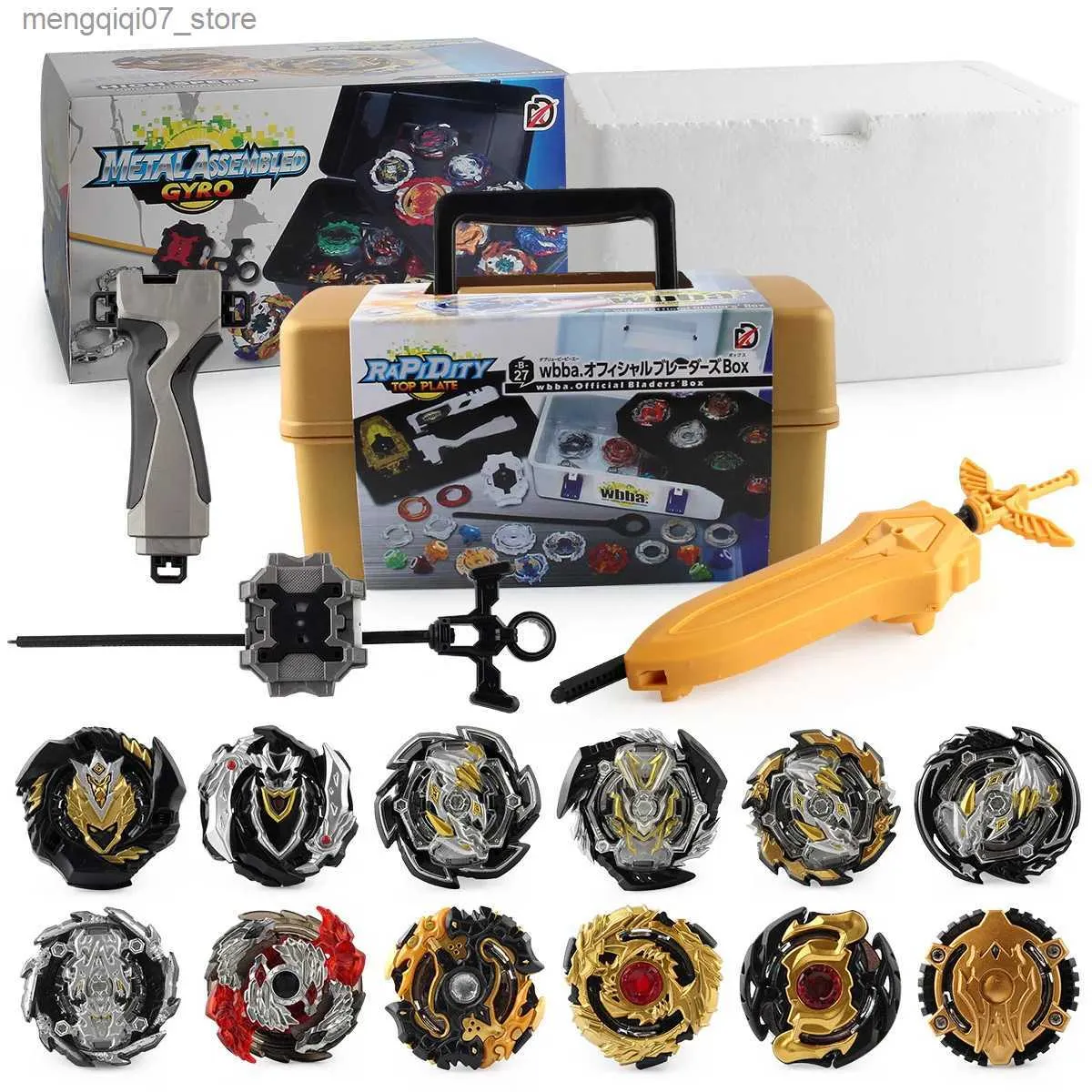 Beyblades Metal Fusion Toupie S Set Burst Metal Fusion Gyro z uchwytem pudełko narzędziowe Launcher Top Toys for Boys Children Prezenty XD168-21R L240304