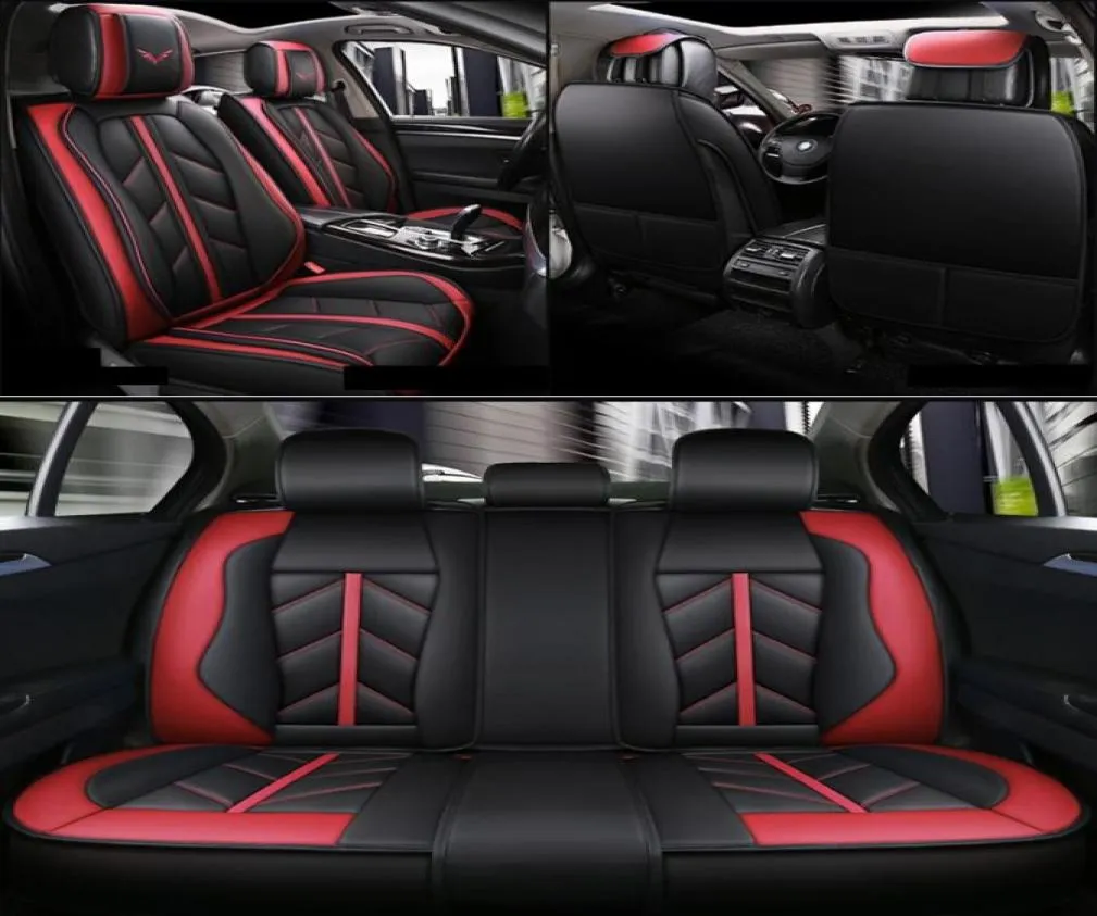 Universal Fit Car Accessories Interior Car Seat Covers Set For Sedan PU Leather Full Surround Design Adjuatable Seats Covers For S7081807