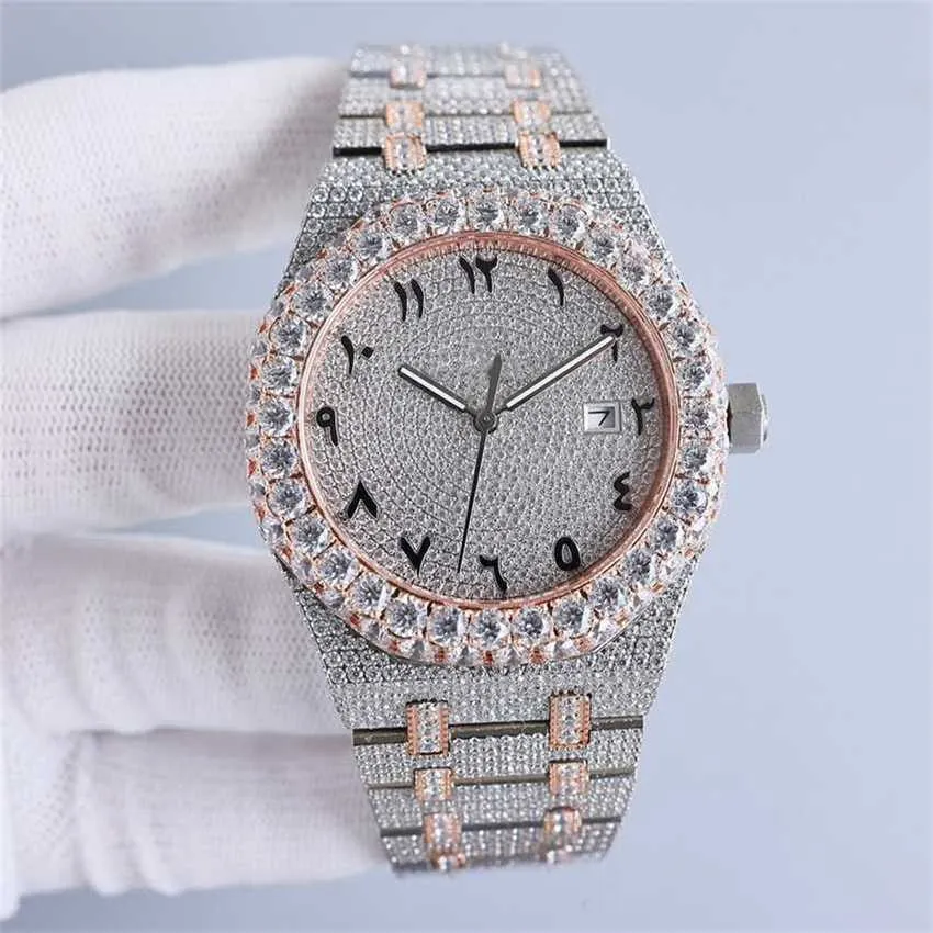 42 % RABATT auf die Uhr Handgefertigte Diamanten Herren-Automatik-Mechanik 42 mm mit diamantbesetztem 904L-Saphir-Damenarmbanduhr aus Stahl Montre de Luxe