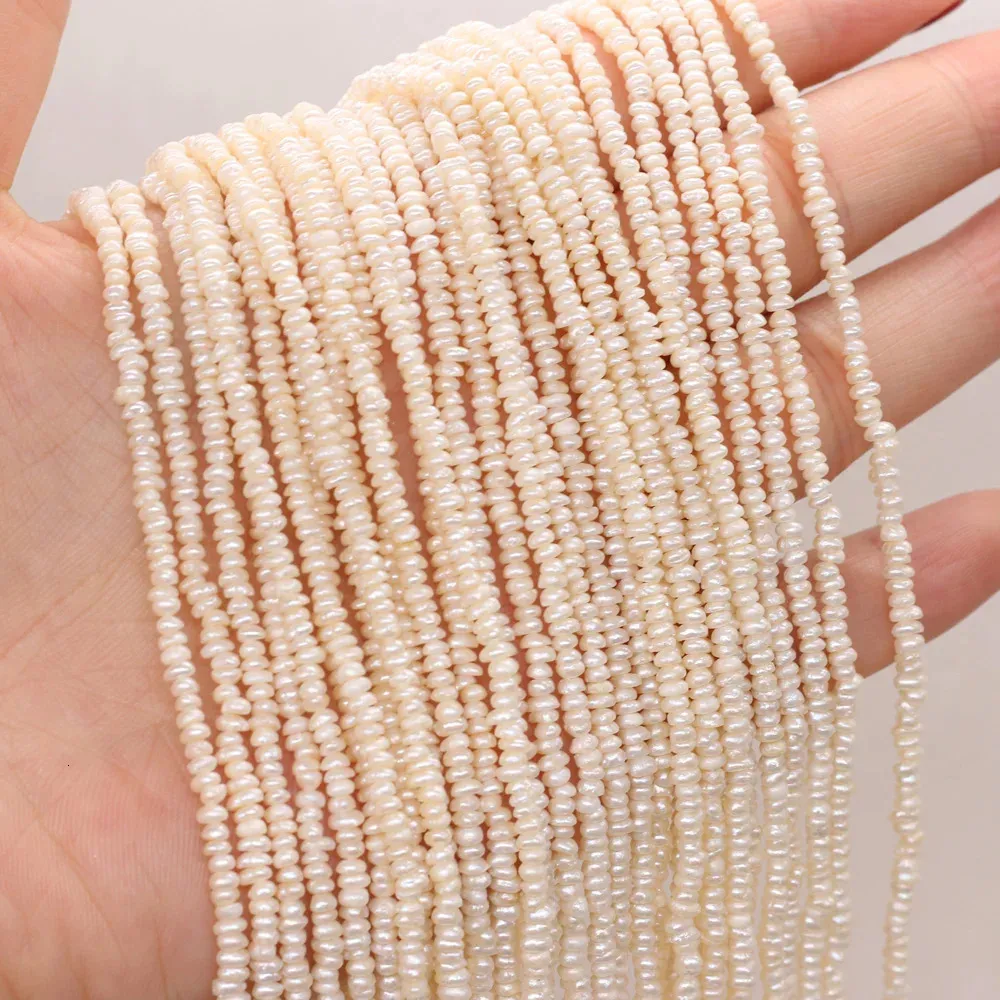 36cm Fine 100% Natural Freshwater Pearl Flat Shape Beads For Jewelry Making DIY Bracelet Necklace Earrings Accessories 240220